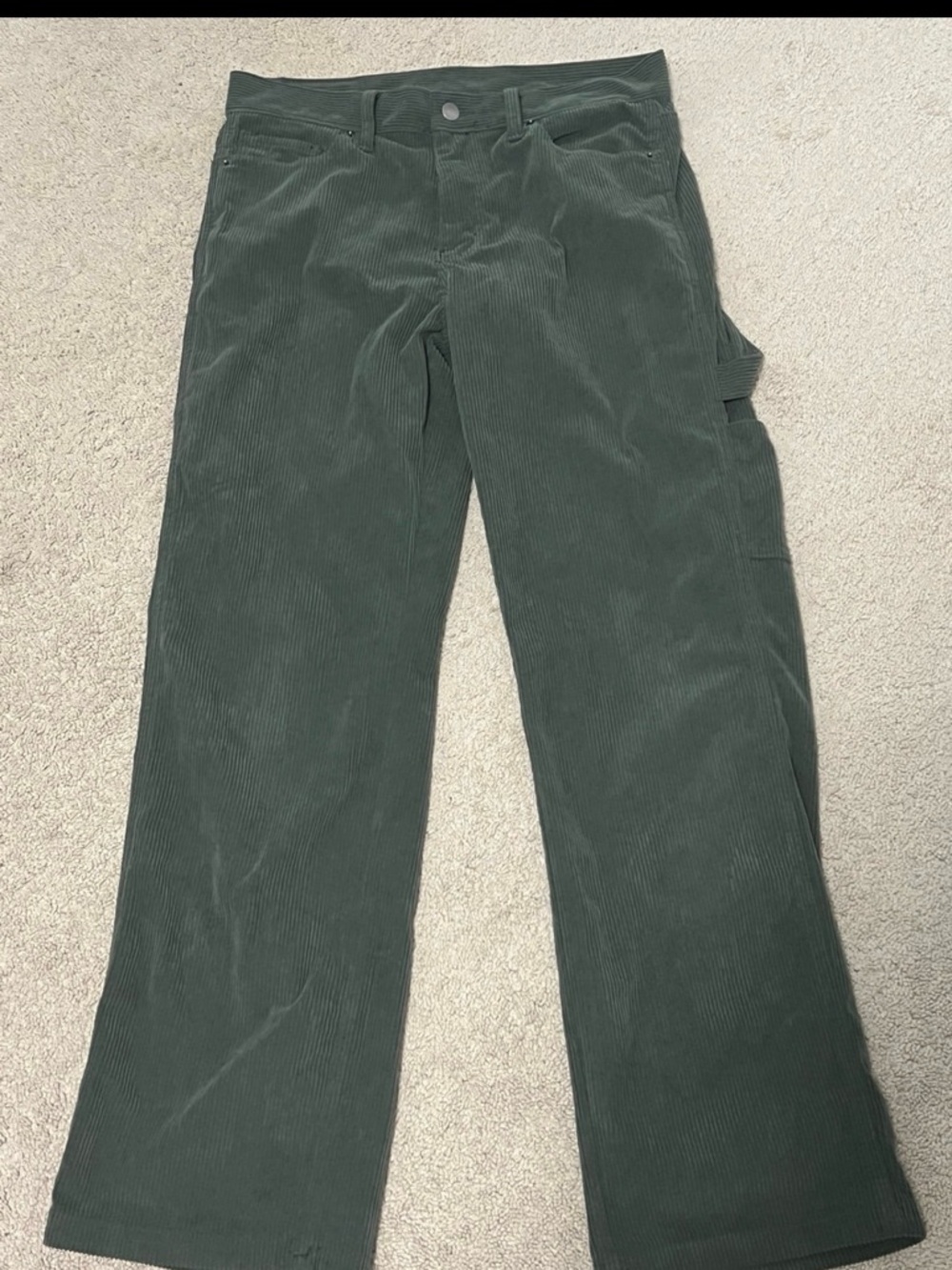 MNML Men's Corduroy Wide-Leg Pants - Forest Green